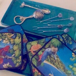 Bundle Rainforest Drink Coasters with semi precious stones extras for dips